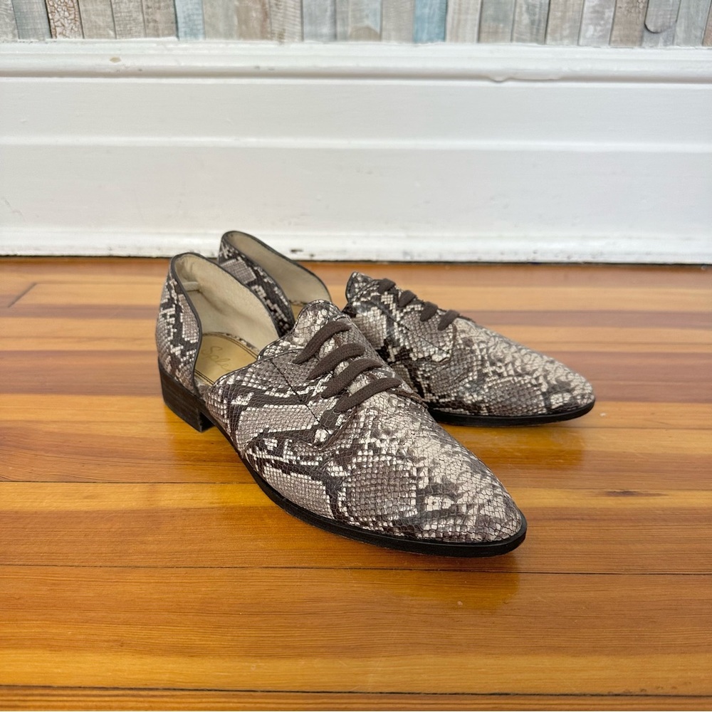Splendid 7 Snake Print Leather Haase Slip On Flat Derby Loafer Anthropologie View 5